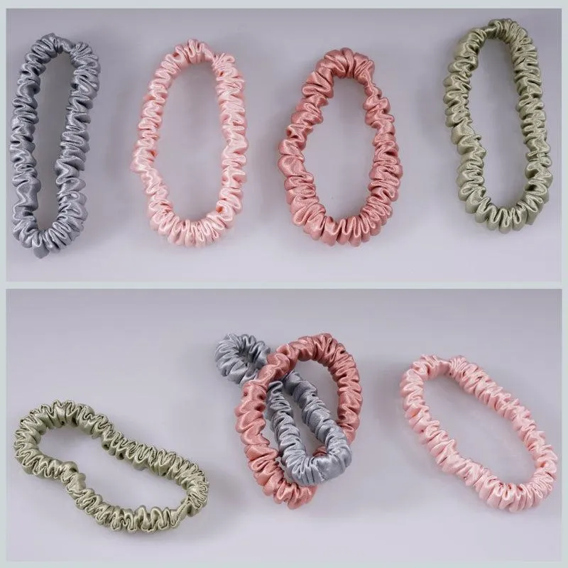 4 Pack Skinny Silk Scrunchies - Moderate - dropshipping