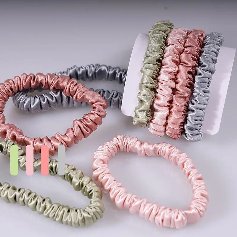 4 Pack Skinny Silk Scrunchies - Moderate - dropshipping