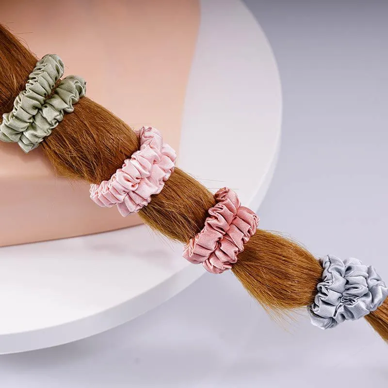 4 Pack Skinny Silk Scrunchies - Moderate - dropshipping