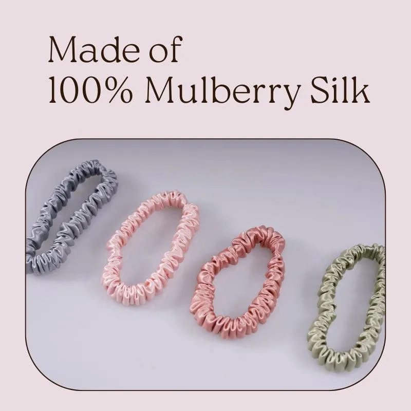 4 Pack Skinny Silk Scrunchies - Moderate - dropshipping