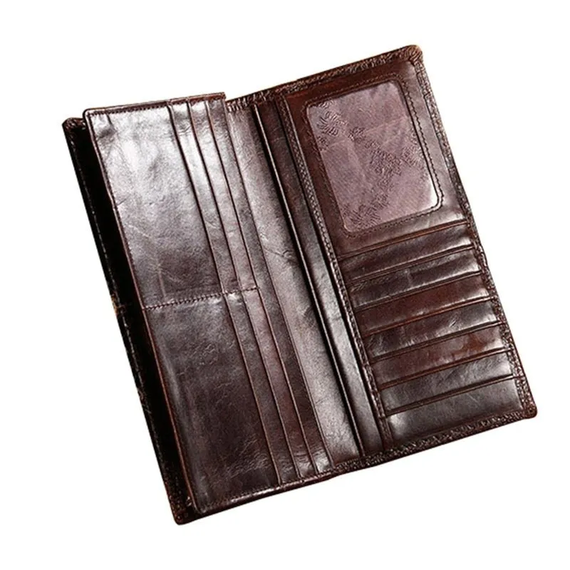 AlliLuxe Exotic Veins Genuine Leather Business Wallet