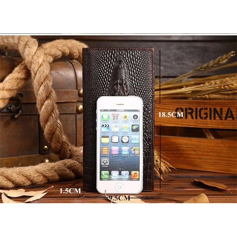 AlliLuxe Exotic Veins Genuine Leather Business Wallet