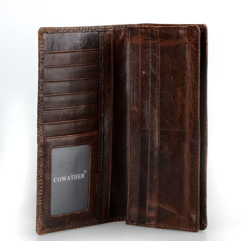 AlliLuxe Exotic Veins Genuine Leather Business Wallet