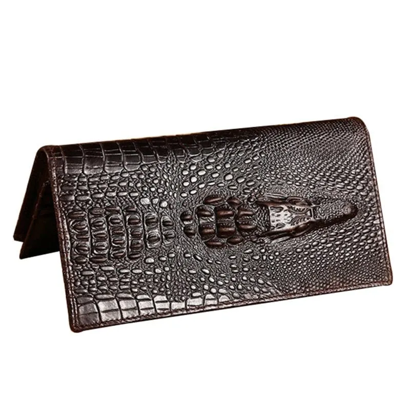AlliLuxe Exotic Veins Genuine Leather Business Wallet