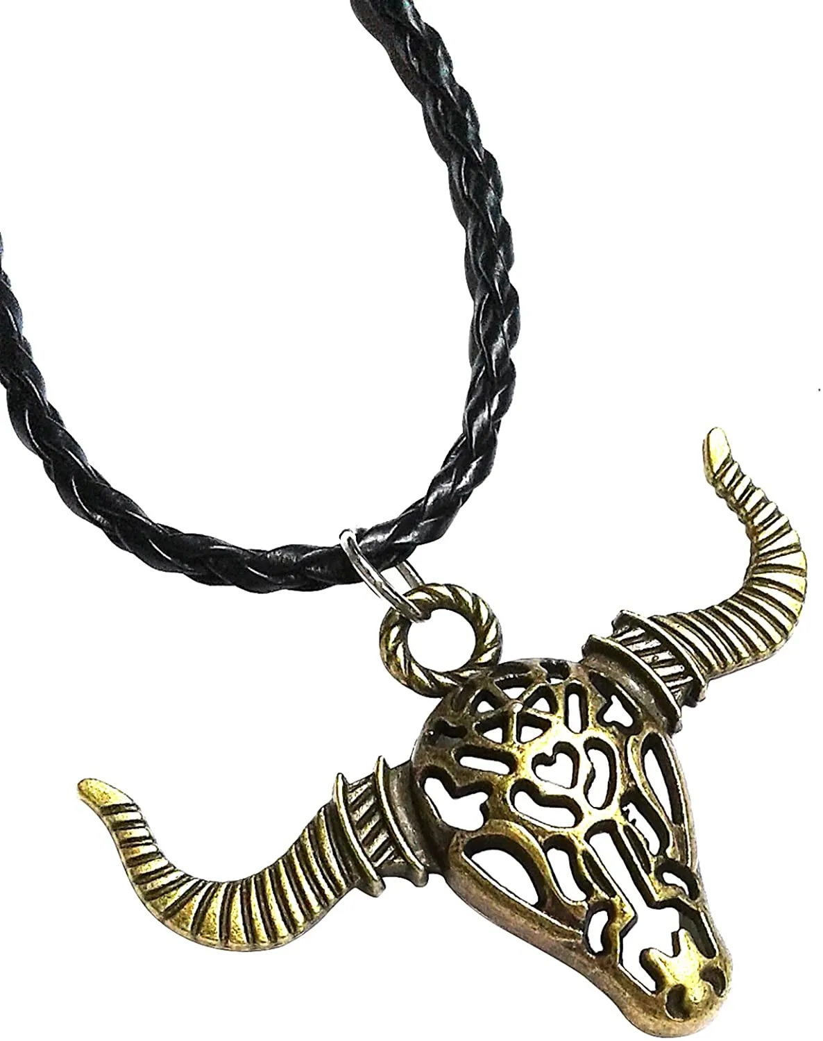 Animal Bull Cattle Skull Pendant Necklace For Women PU Leather Chain Hot Sale Necklace For Men Jewelry