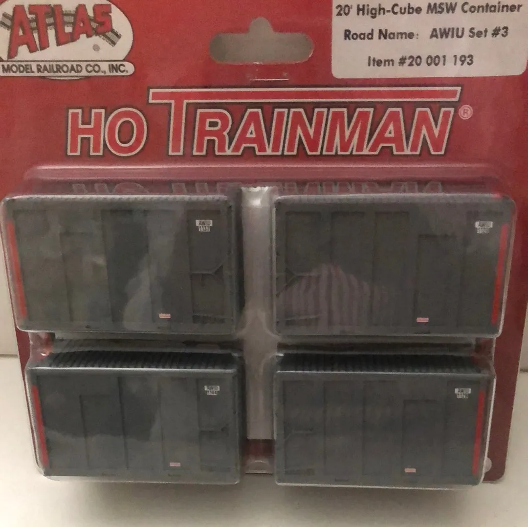 Atlas-20-001-193  20' High Cube AWIU Set #3 Gray