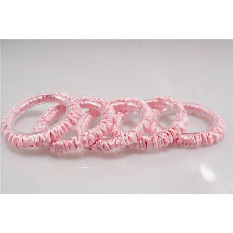 Baby pink silk scrunchies mini