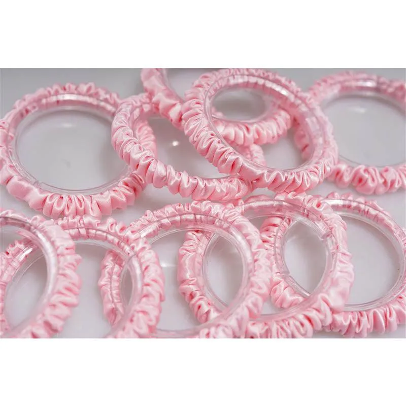 Baby pink silk scrunchies mini