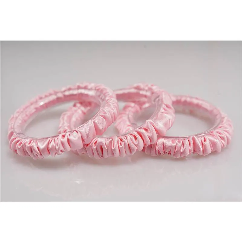 Baby pink silk scrunchies mini