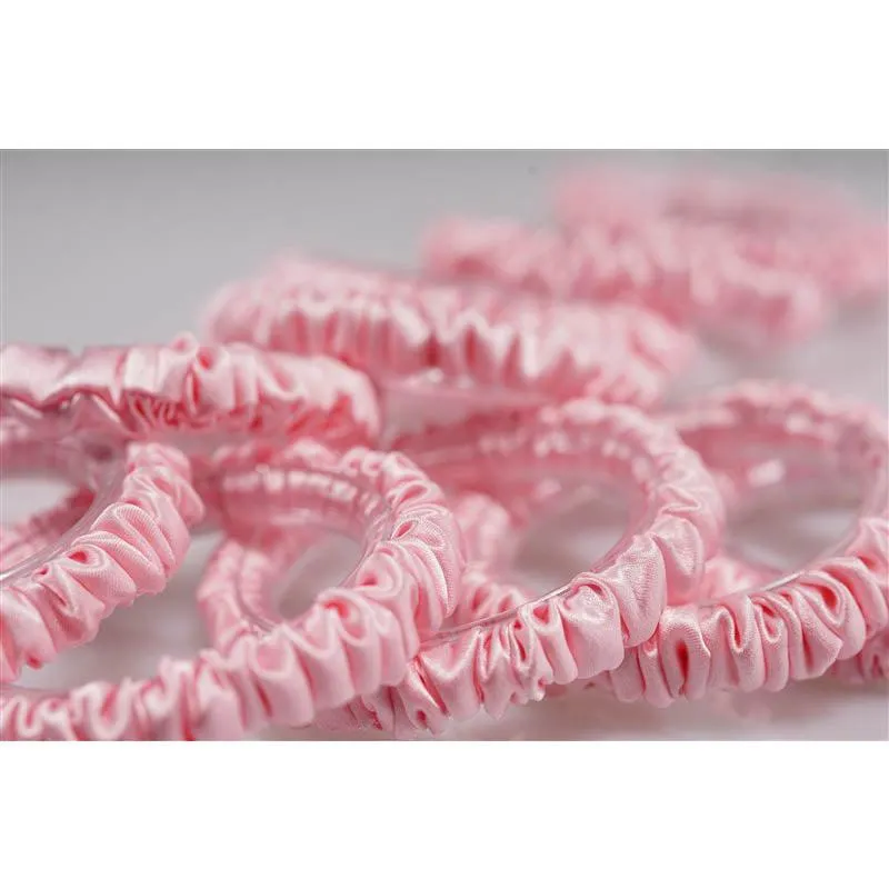 Baby pink silk scrunchies mini