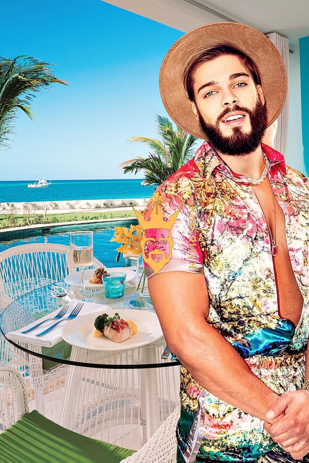 Barocco Print Silk 2-Piece Set - Elevate Your Beach Look with Iconic Style and Comfort.