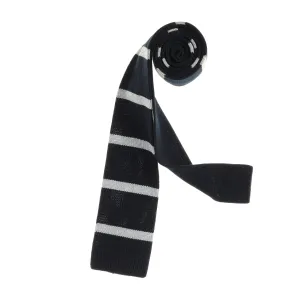 Black & Silver Horizontal Knit Tie