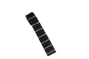 Black & Silver Striped Flat Head Necktie Only (No Pocket Square)