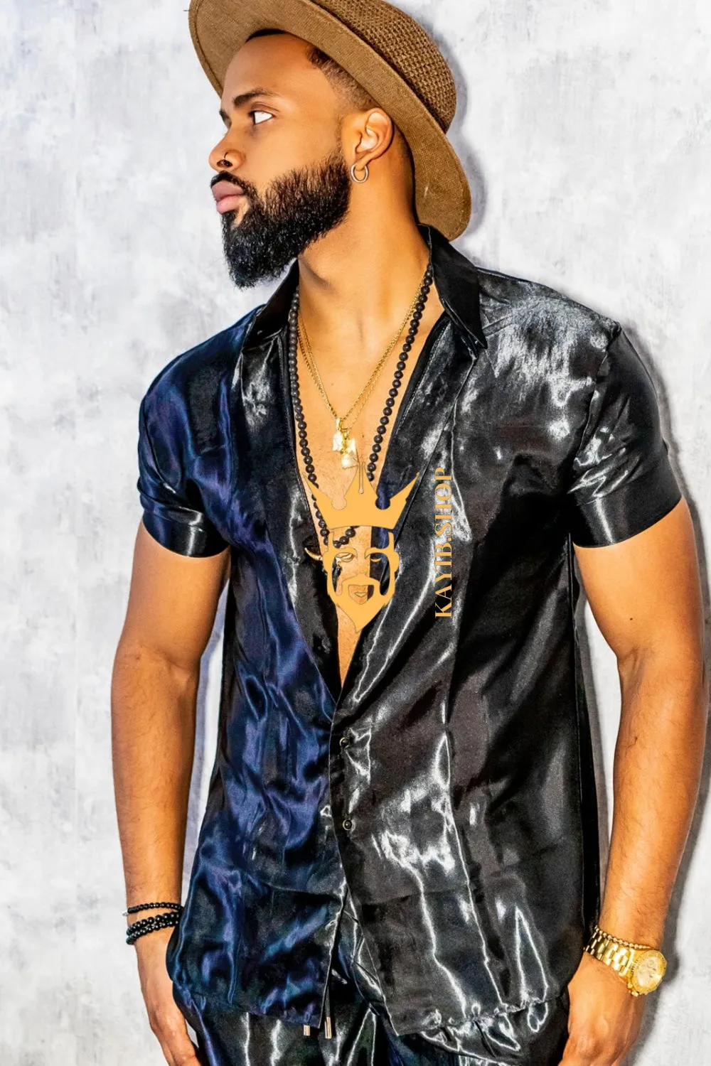 Black Men's Satin Silk Set - Elevate Your Style with Comfort and Elegance
