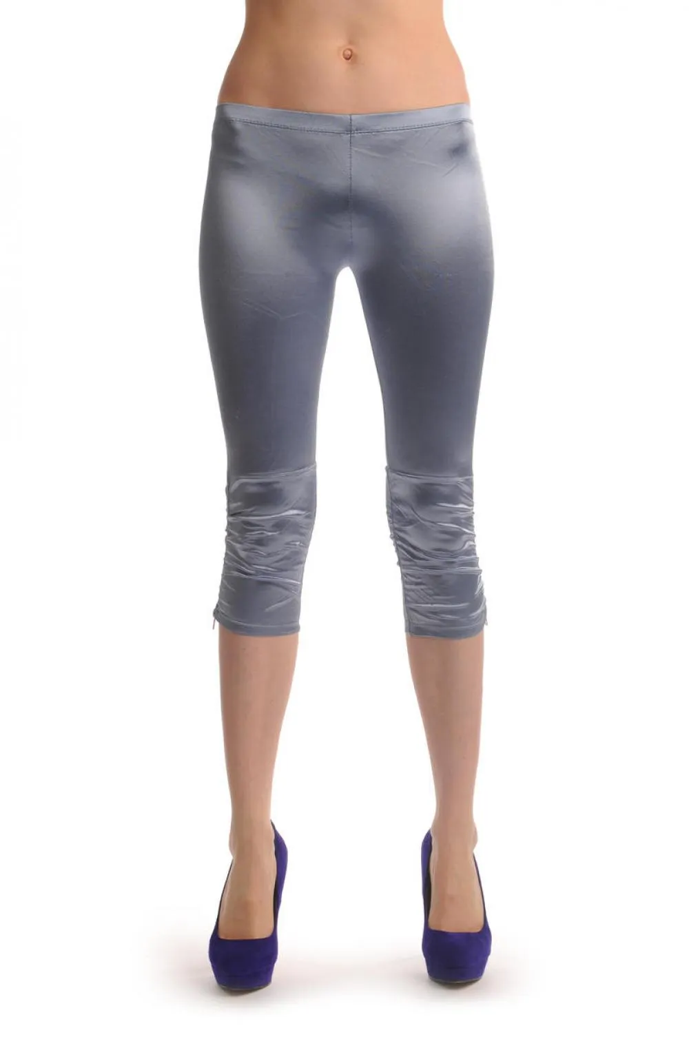 Blue Silky Soft Satin With Side Zip