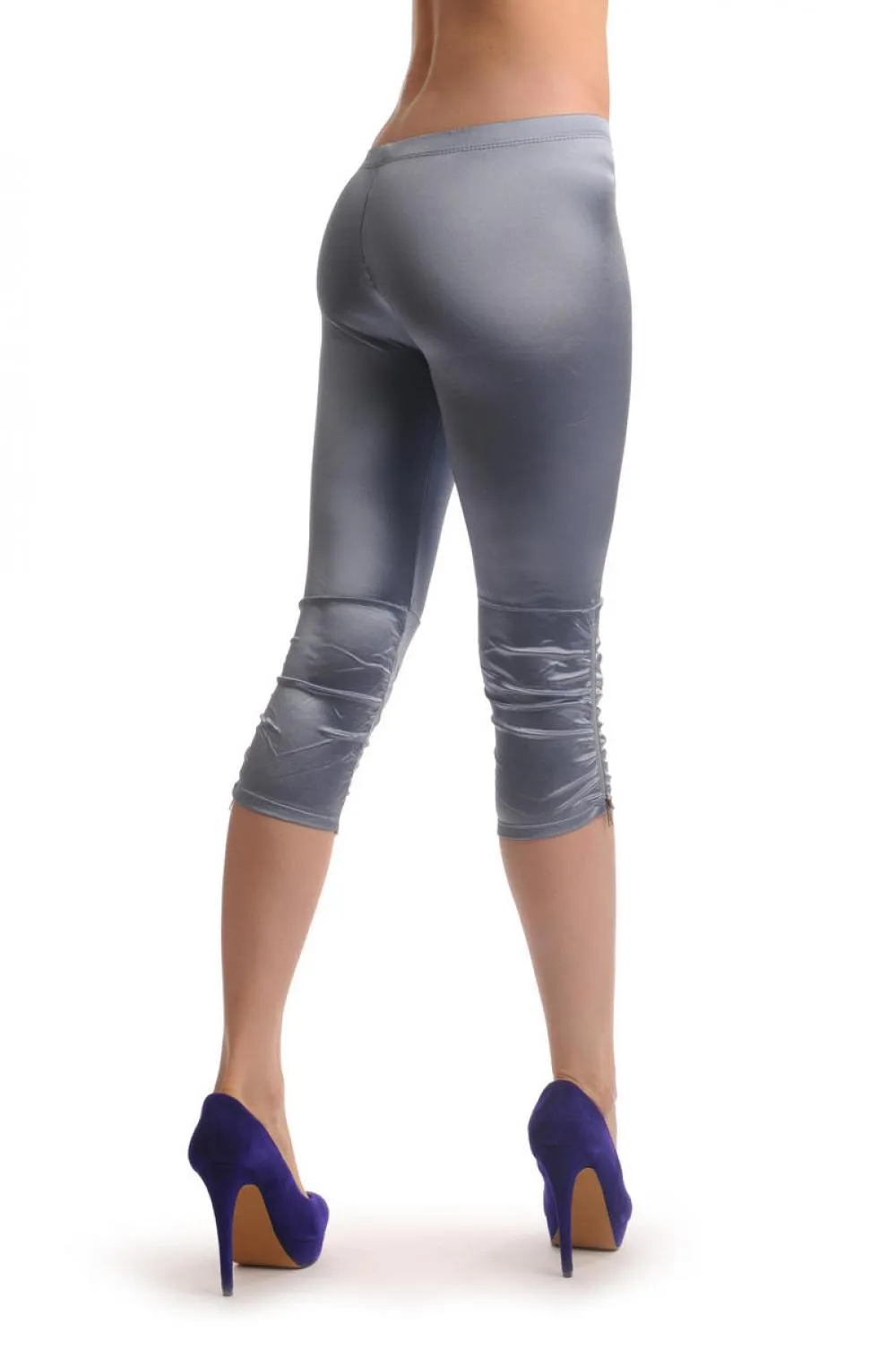 Blue Silky Soft Satin With Side Zip