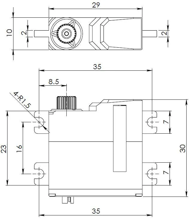 BMS-M57V Wing Servo, HV-Digital, Magnetic Sensor, High Torque, Coreless