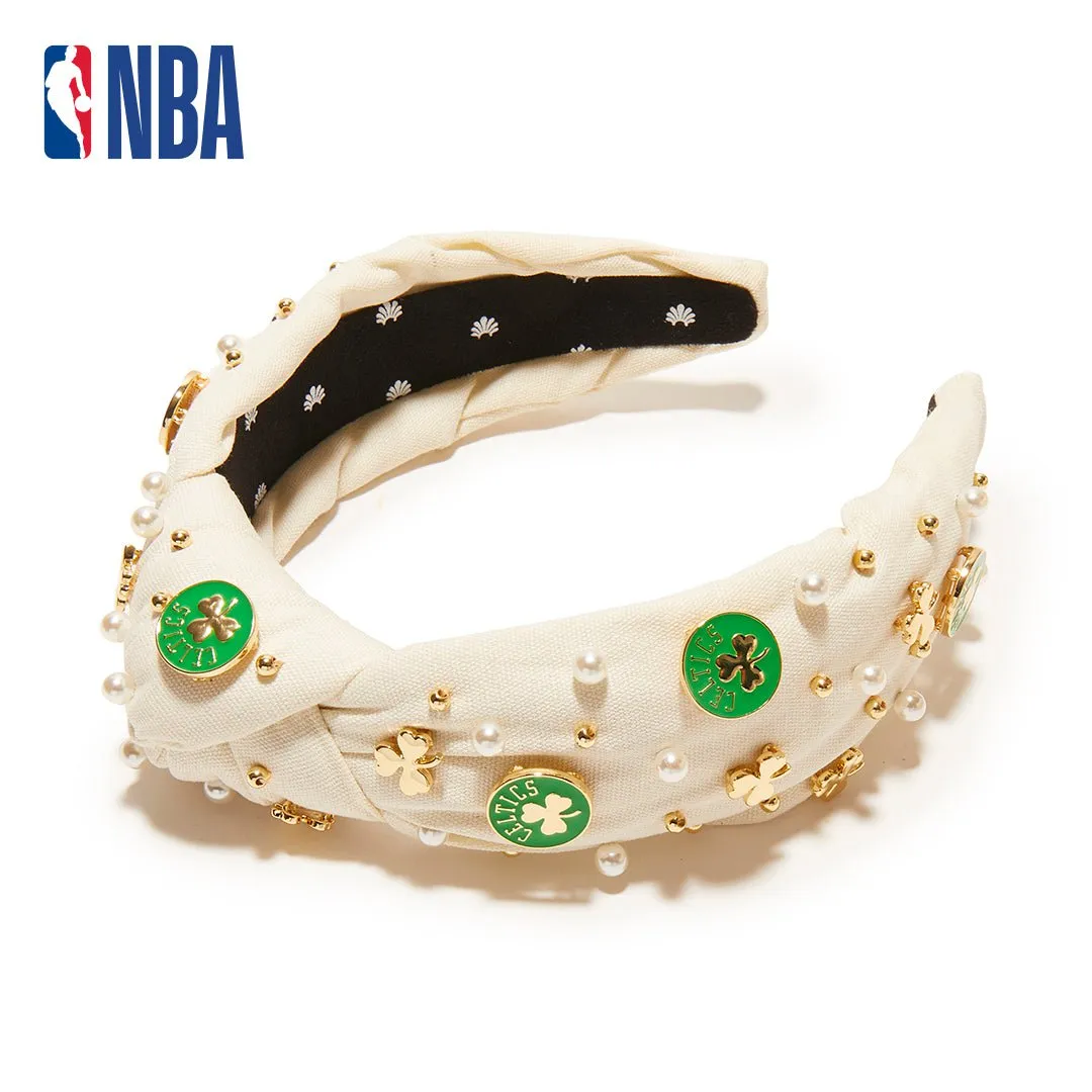 BOSTON CELTICS LELE SADOUGHI / NBA IVORY EMBELLISHED KNOTTED HEADBAND