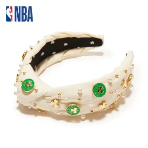 BOSTON CELTICS LELE SADOUGHI / NBA IVORY EMBELLISHED KNOTTED HEADBAND