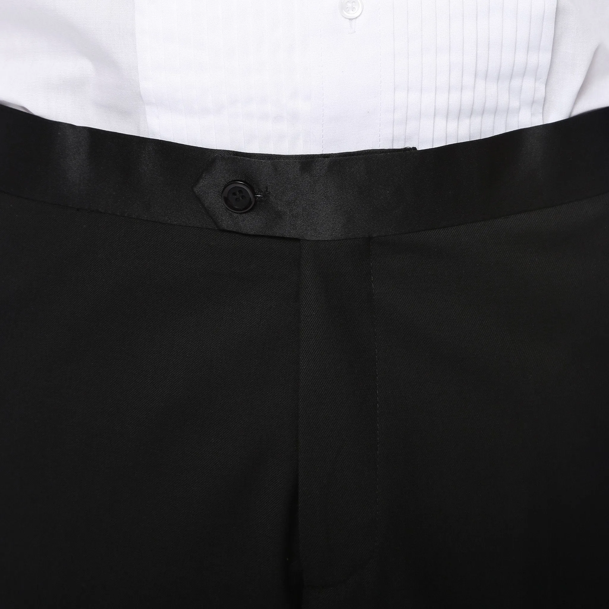Bronson Black Slim Fit Notch Collar Lapel 2 Piece Tuxedo Suit Set - Tux Blazer Jacket and Pants