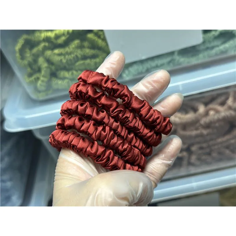 Caramel silk scrunchies mini