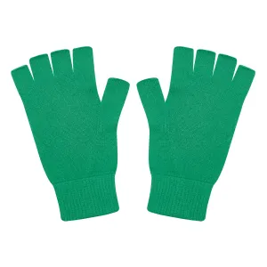 Cashmere Fingerless Gloves in Bright Green