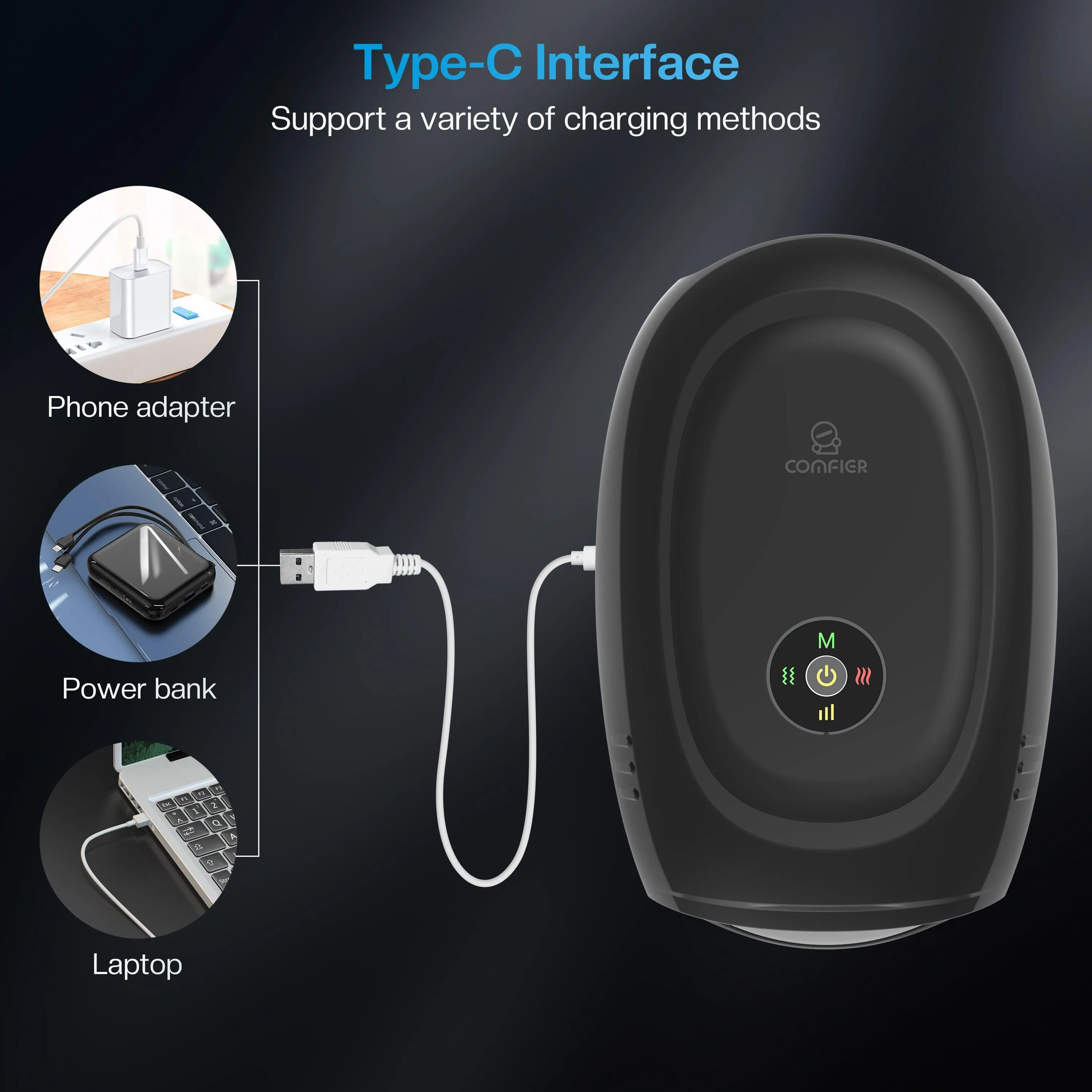 COMFIER Hand Massager Machine for Arthristis,Carpal Tunnel,Hand Massage with Heat and Compression,APP Control,Hand Wrist Finger Massager with Vibration - 4101B