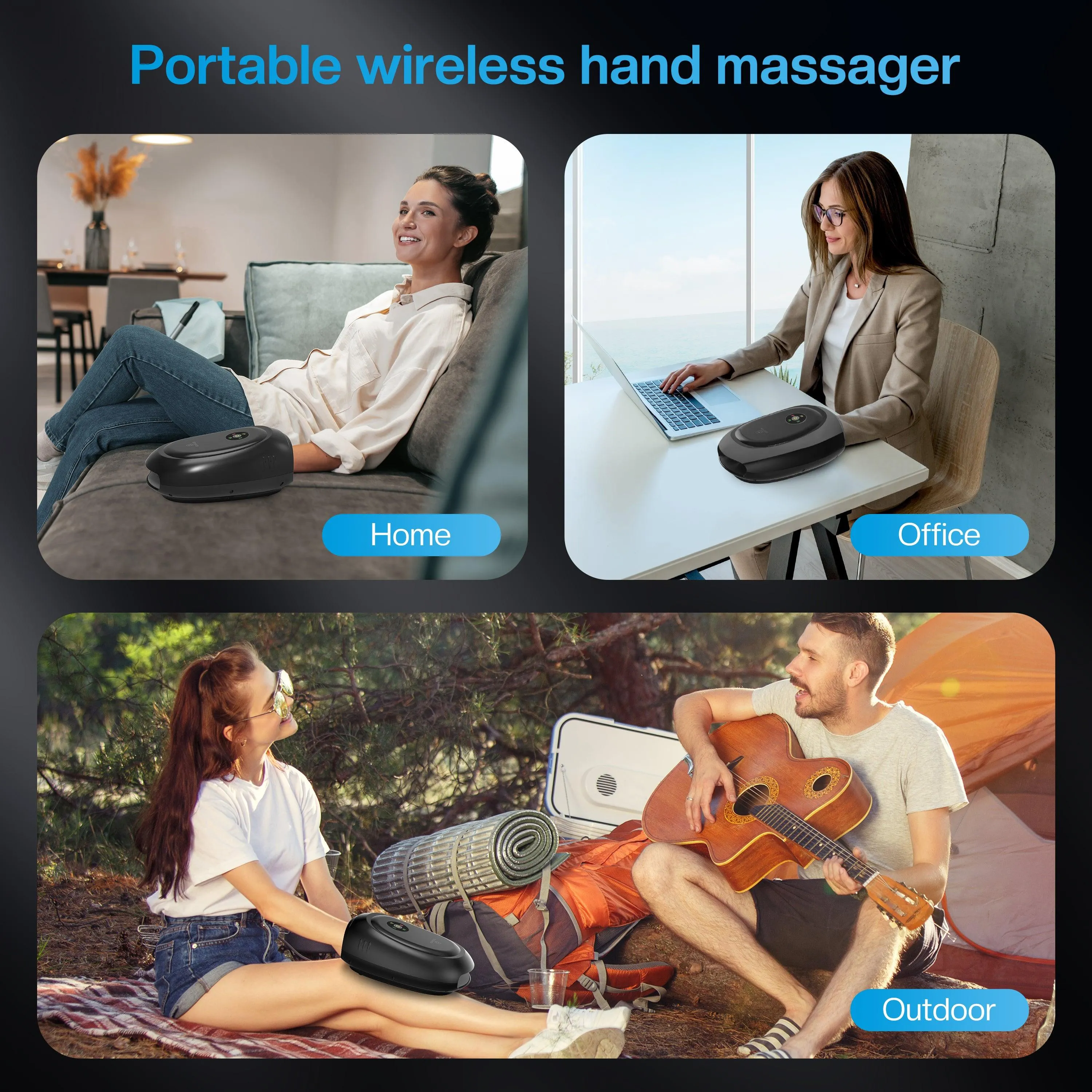 COMFIER Hand Massager Machine for Arthristis,Carpal Tunnel,Hand Massage with Heat and Compression,APP Control,Hand Wrist Finger Massager with Vibration - 4101B