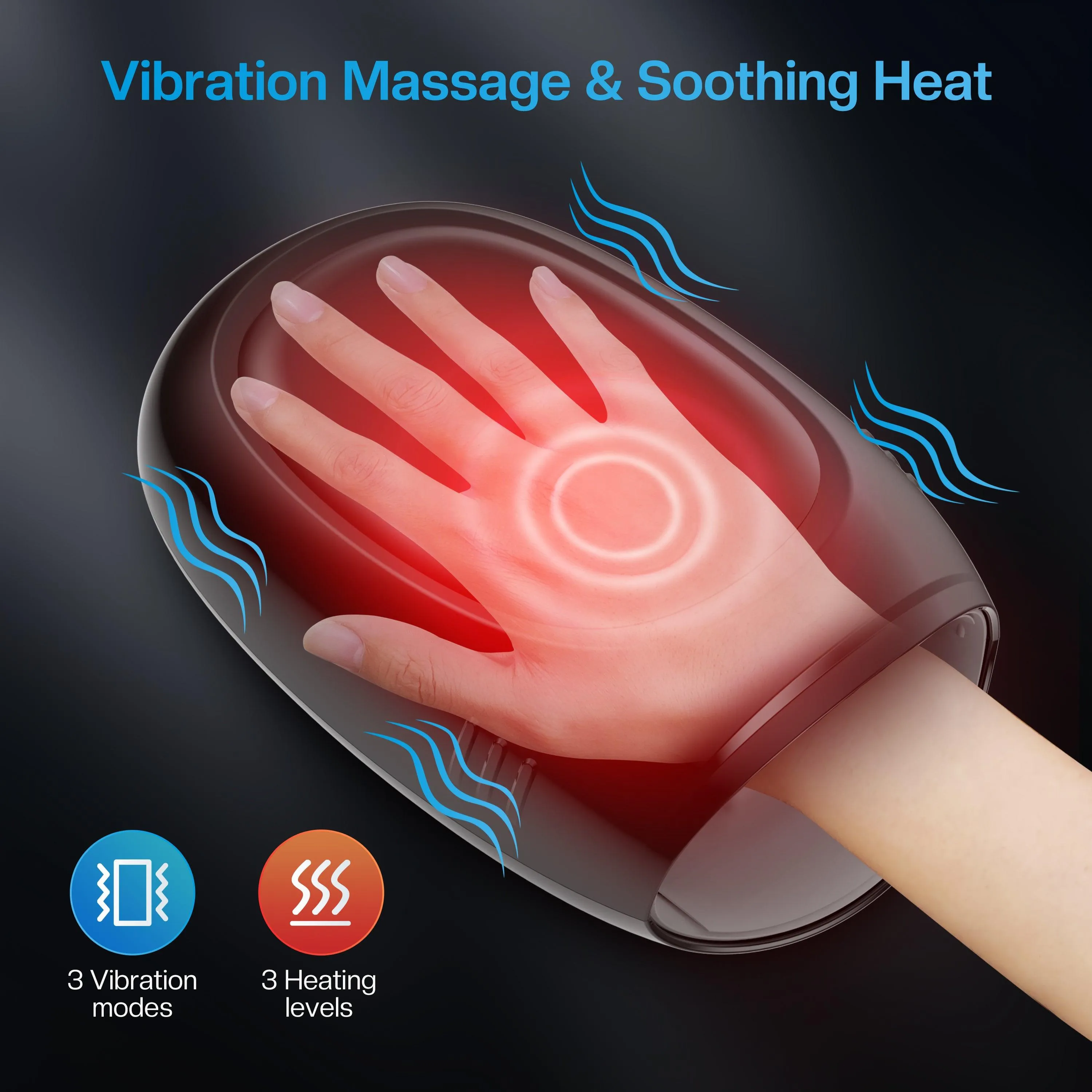 COMFIER Hand Massager Machine for Arthristis,Carpal Tunnel,Hand Massage with Heat and Compression,APP Control,Hand Wrist Finger Massager with Vibration - 4101B
