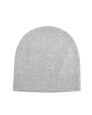 Crown of Edinburgh Cashmere Women's Luxury Cashmere Women Beanie Hat in Grigio Perla - One Size