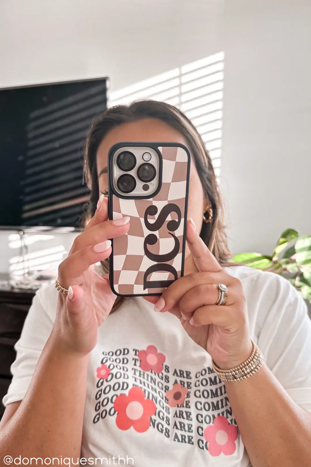 Custom Brown Checkered iPhone case