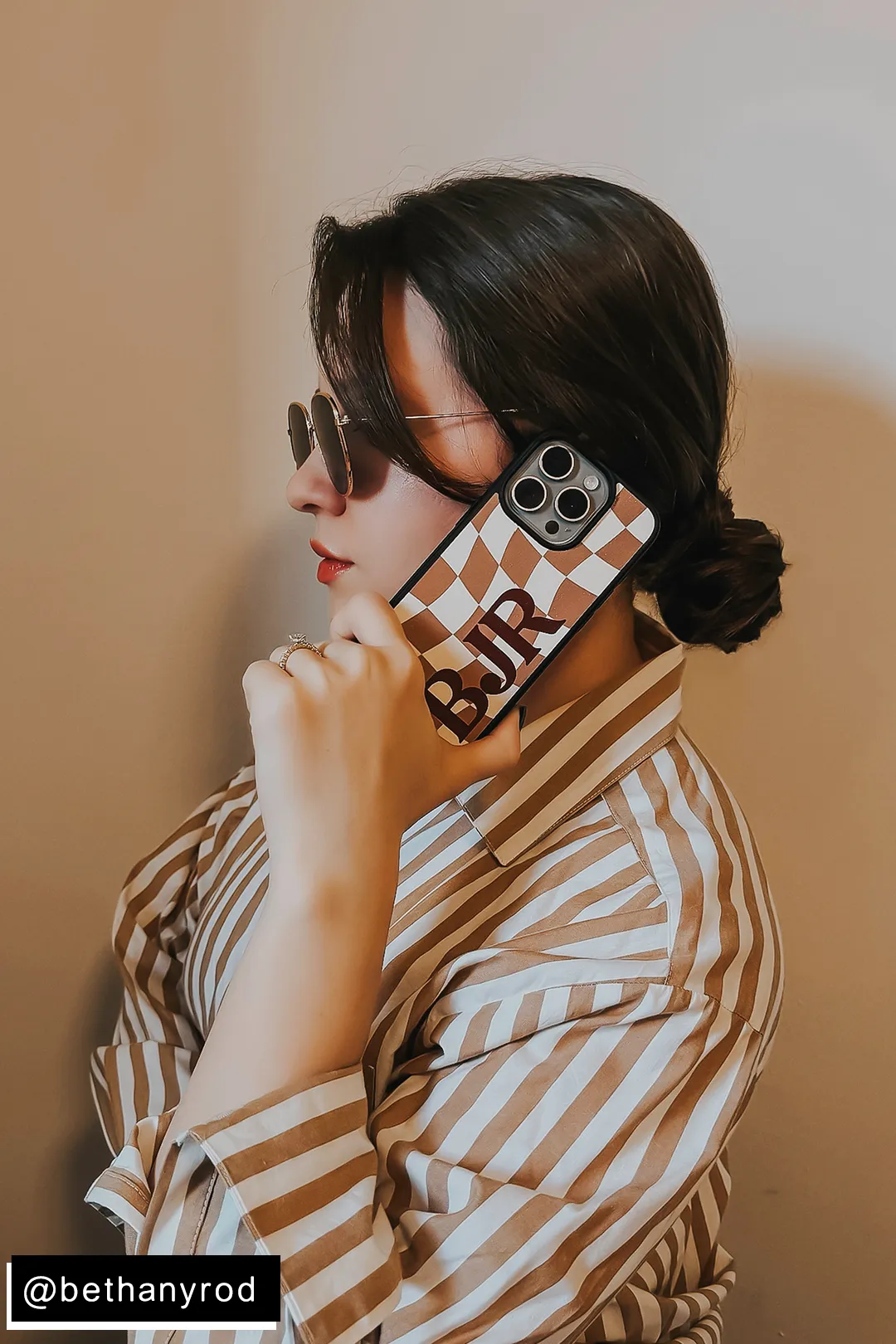 Custom Brown Checkered iPhone case