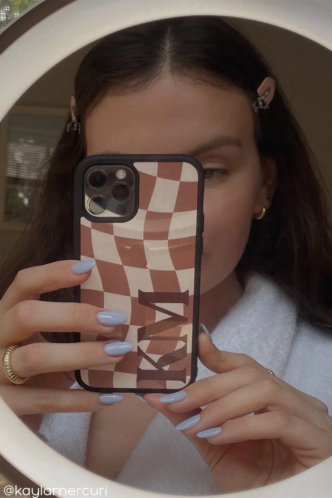 Custom Brown Checkered iPhone case