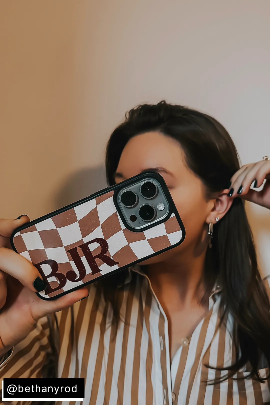 Custom Brown Checkered iPhone case