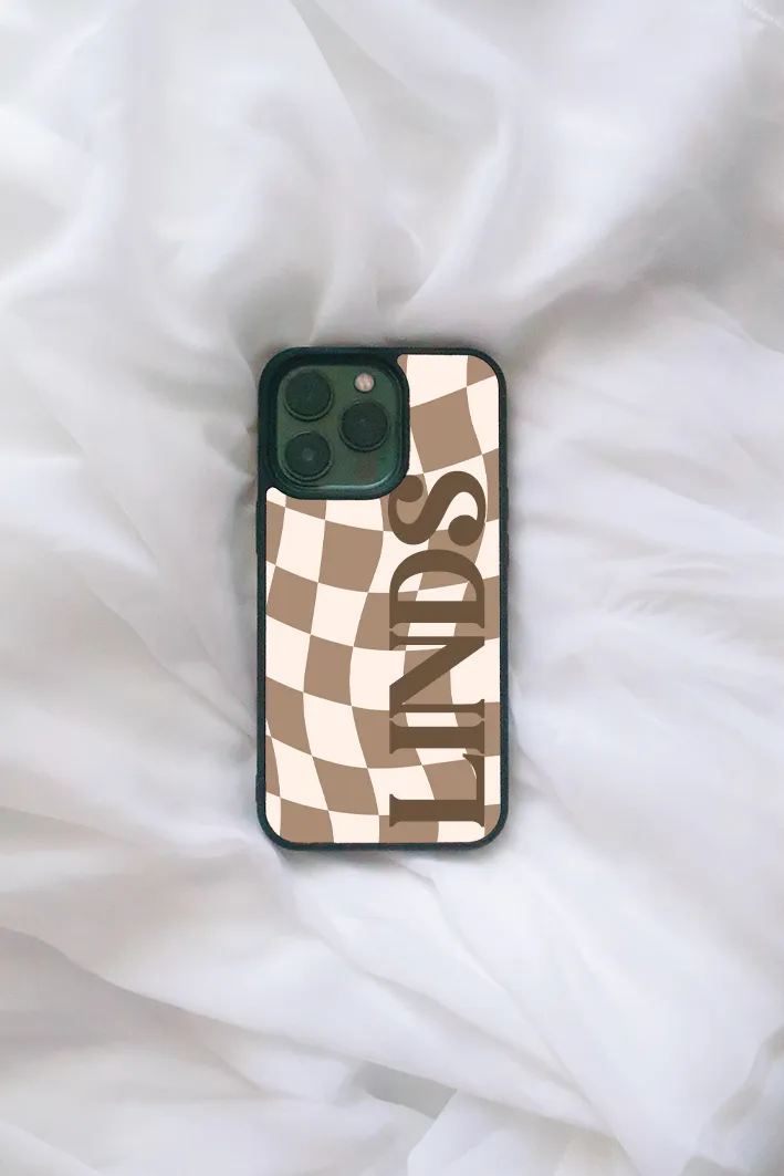 Custom Brown Checkered iPhone case