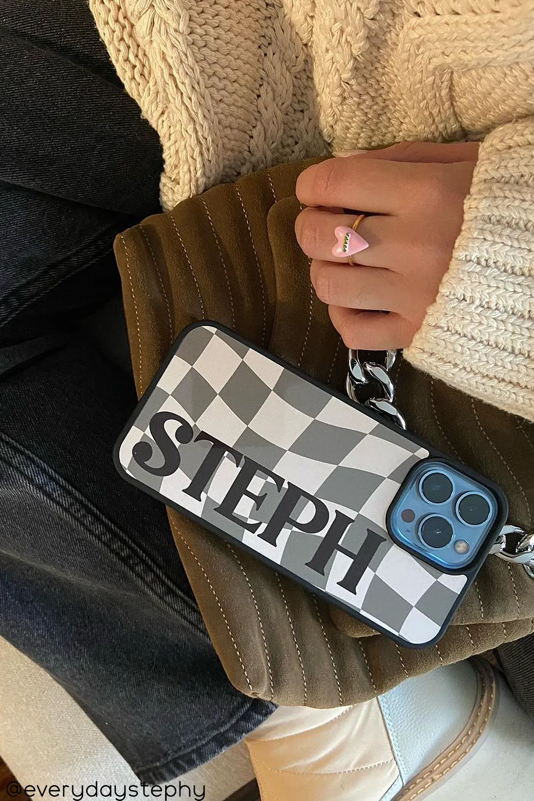 Custom Brown Checkered iPhone case