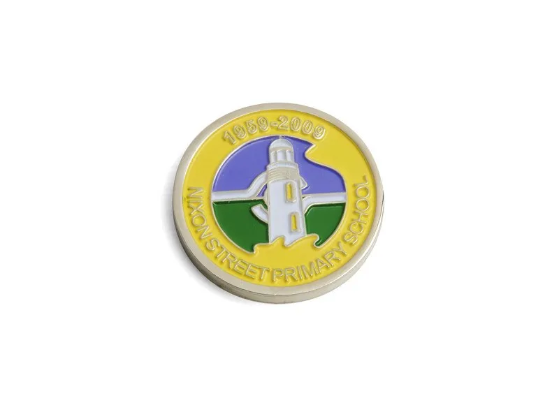 Custom Made Double Sided Coins - Enamel Silver