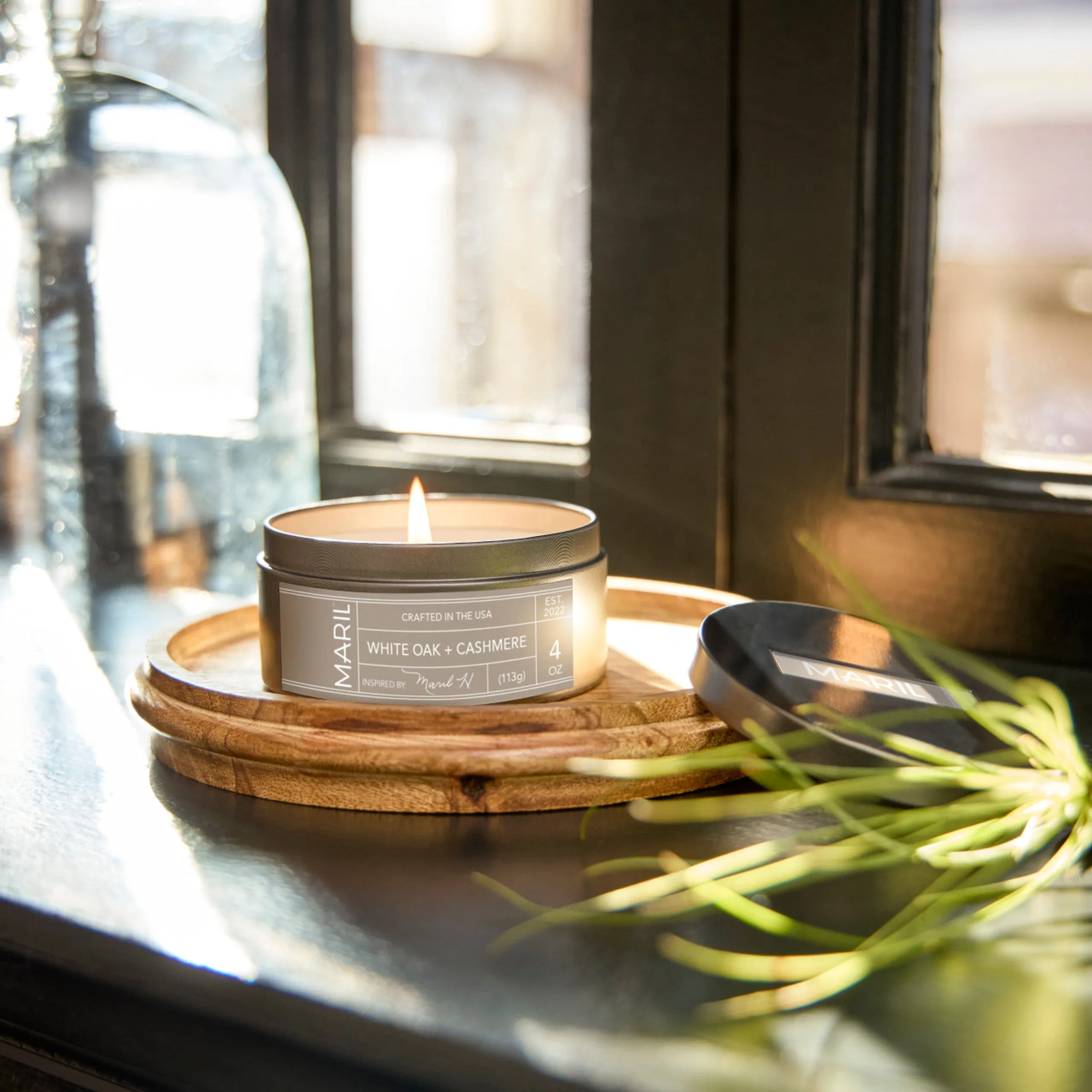 Demdaco MARIL White Oak   Cashmere 4 oz Travel Candle