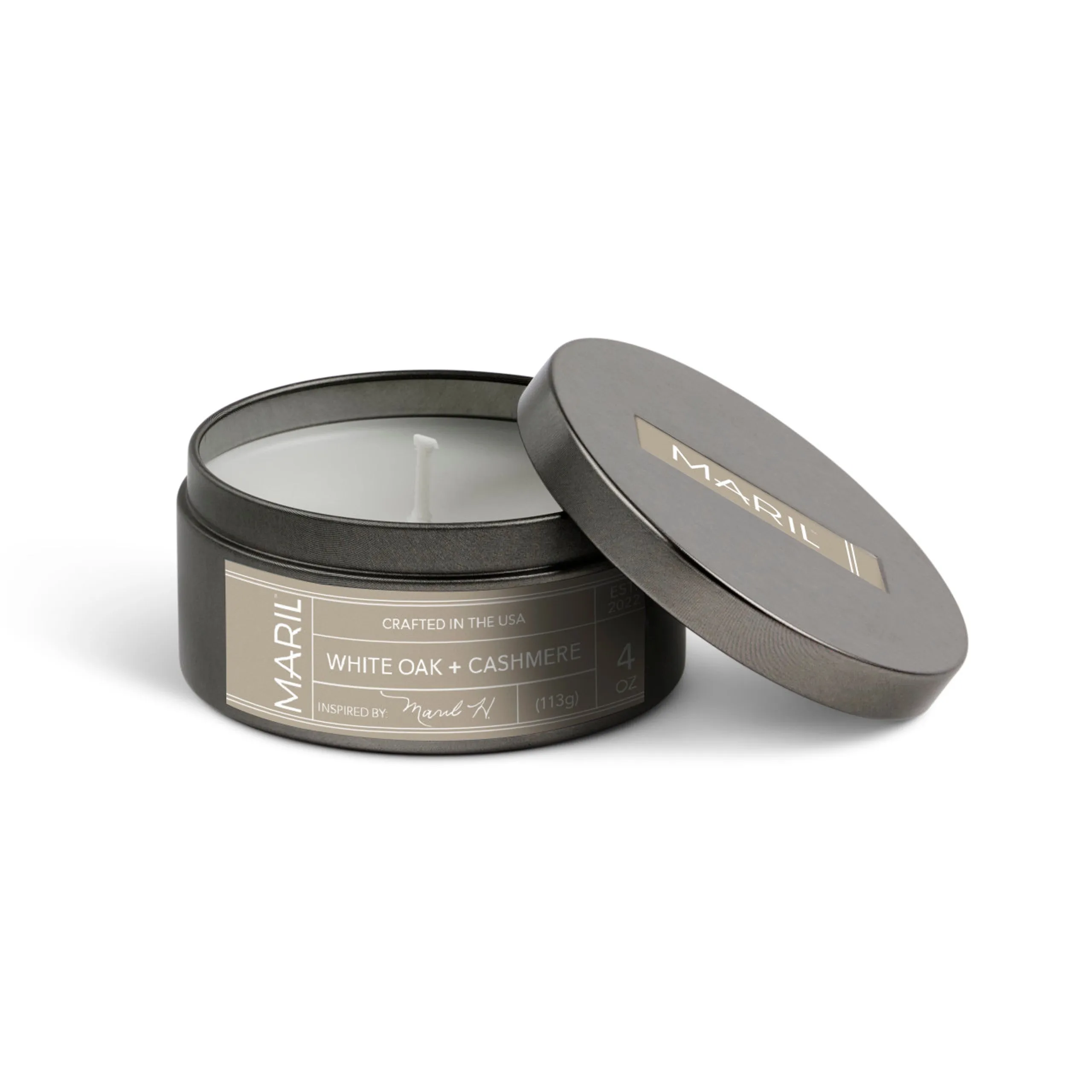Demdaco MARIL White Oak   Cashmere 4 oz Travel Candle
