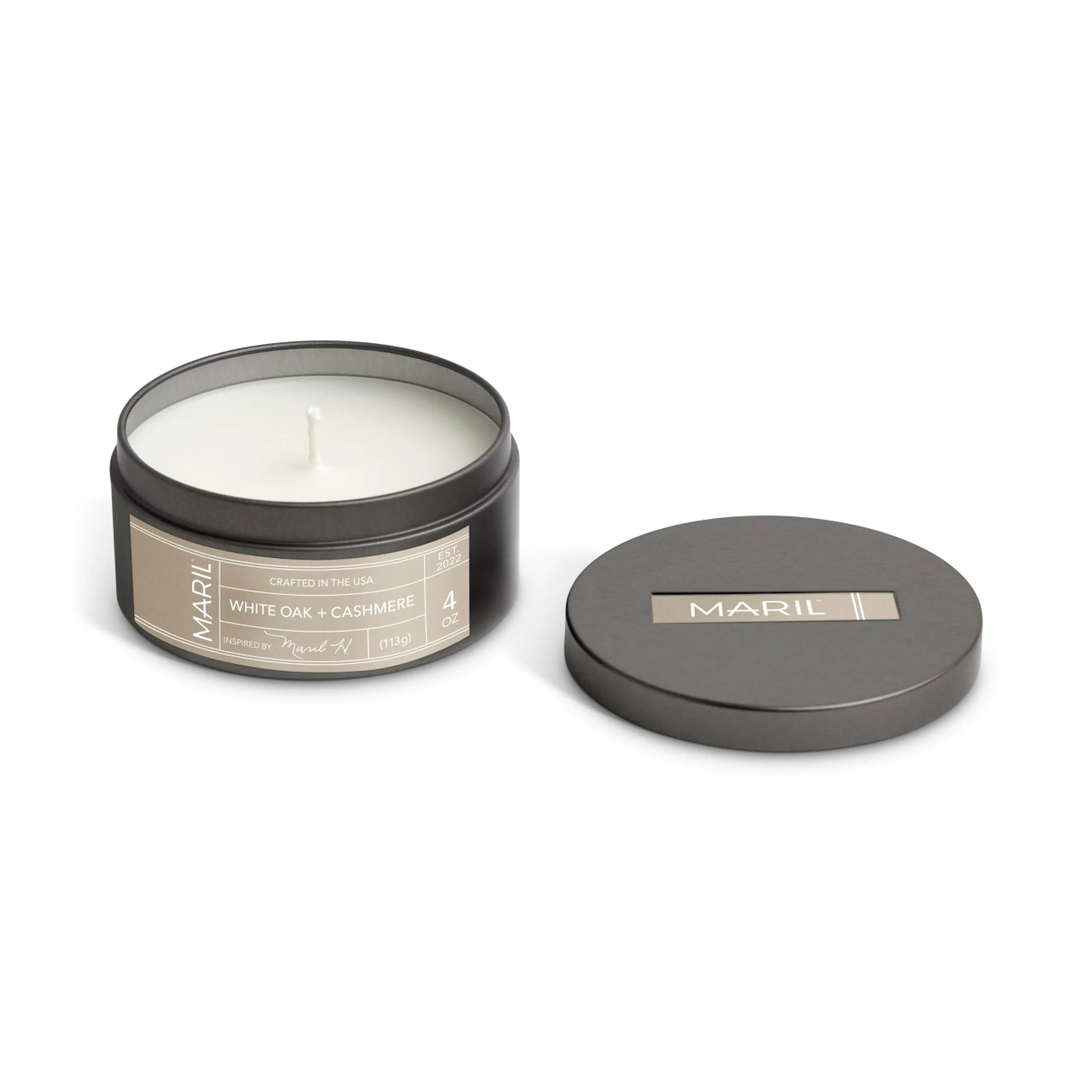 Demdaco MARIL White Oak   Cashmere 4 oz Travel Candle