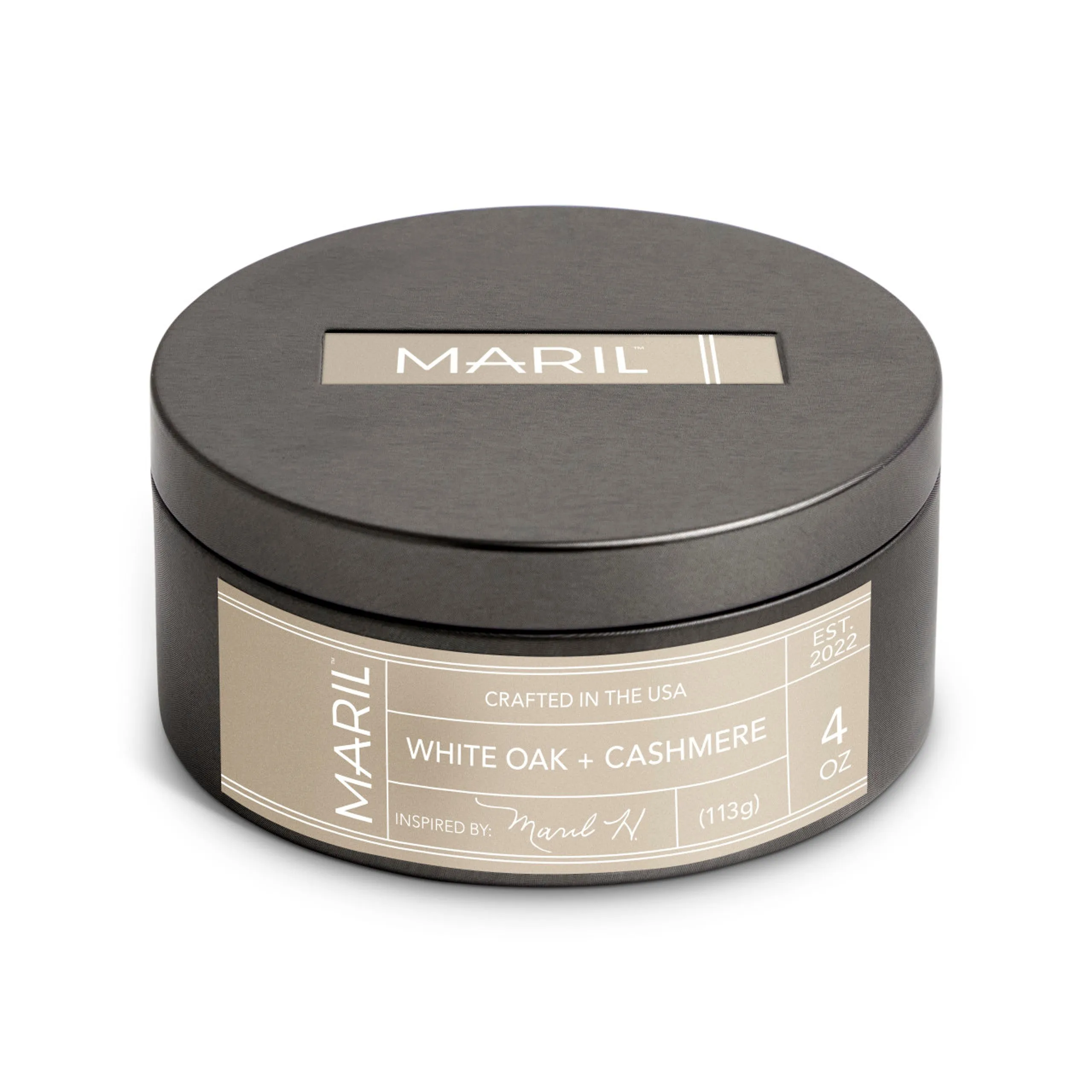 Demdaco MARIL White Oak   Cashmere 4 oz Travel Candle