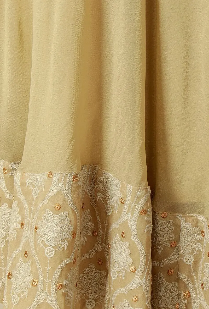 Faun Georgette Anarkali With Chikankari Border