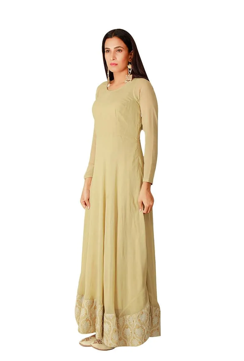 Faun Georgette Anarkali With Chikankari Border