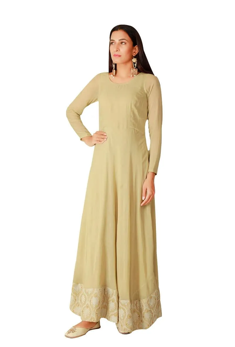 Faun Georgette Anarkali With Chikankari Border
