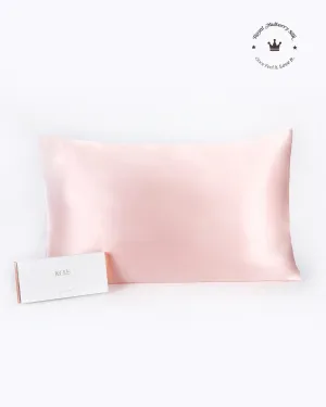 FEELITS 100% Royal Mulberry Silk.  Natural Beauty Sleep Pillowcase- 22-momme Padma Pink