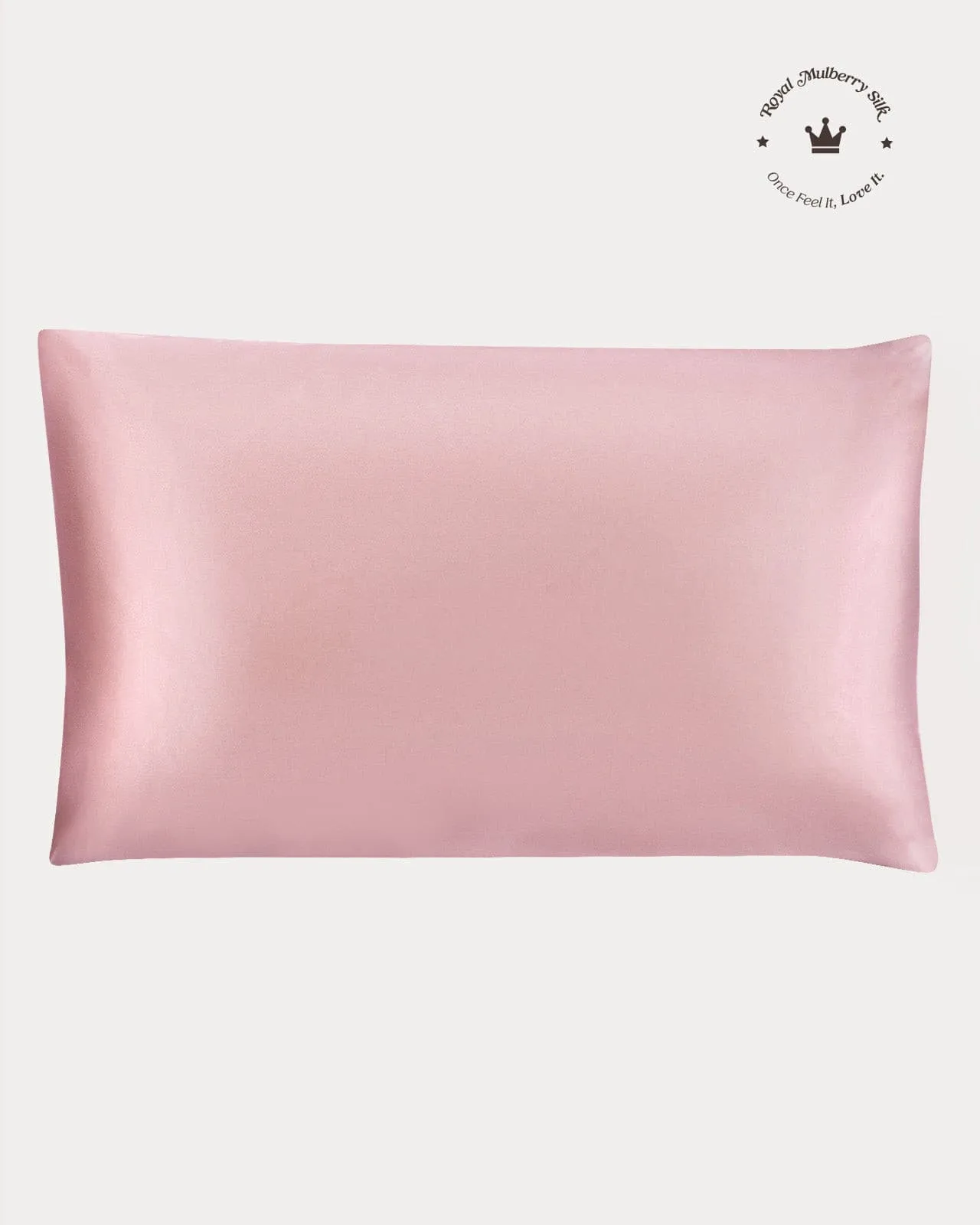 FEELITS 100% Royal Mulberry Silk.  Natural Beauty Sleep Pillowcase- 22-momme Padma Pink