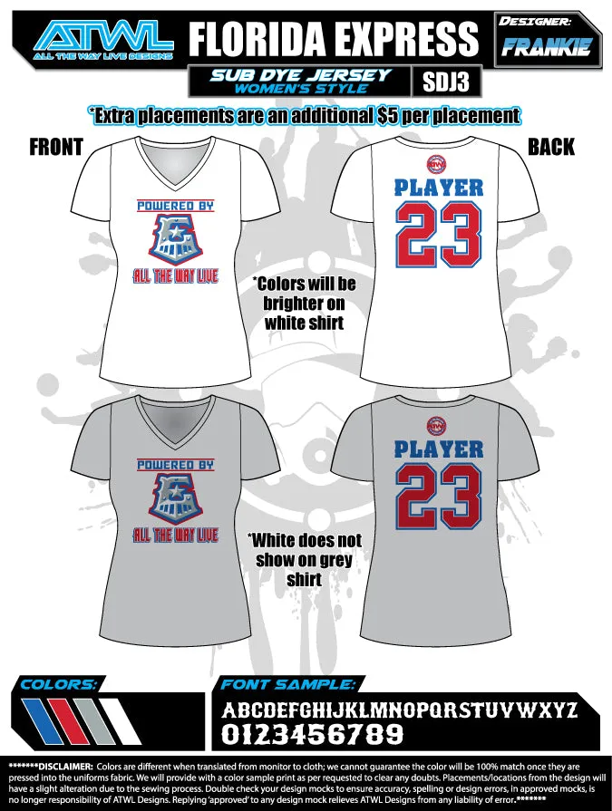 Florida Express Women's Sub Dye Jersey