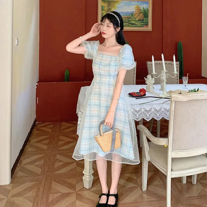 Girlary Elegant Fairy Long Dress Women Sweet Mesh Designer Print Vintage Dress Summer Korean Chiffon Evening Party Dresses Wedding