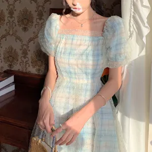 Girlary Elegant Fairy Long Dress Women Sweet Mesh Designer Print Vintage Dress Summer Korean Chiffon Evening Party Dresses Wedding