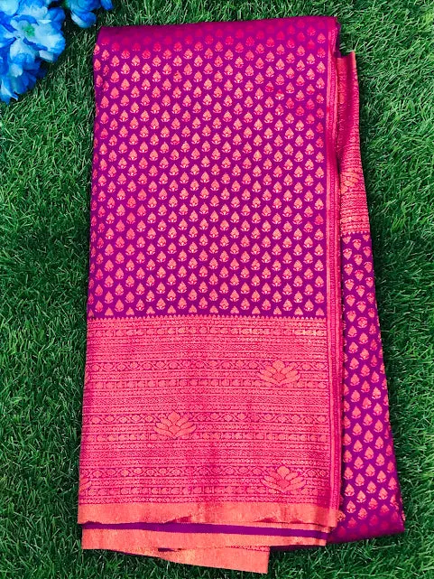 Gorgeous Purple Colored Art Silk Sarees For Women - SILKMARK CERTIFIED